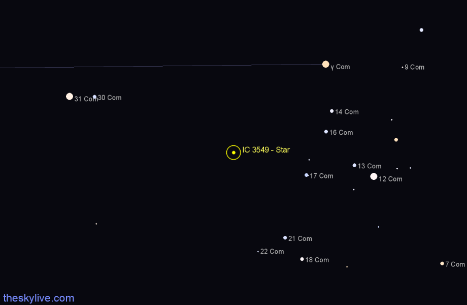 Finder chart IC 3549 - Star in Coma Berenices star