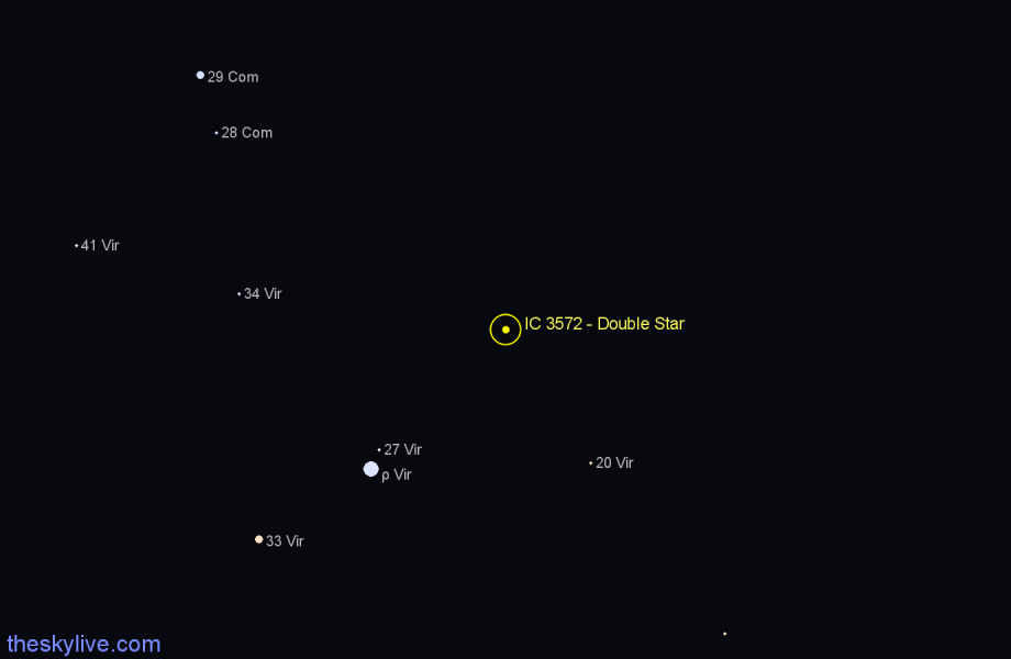 Finder chart IC 3572 - Double Star in Virgo star