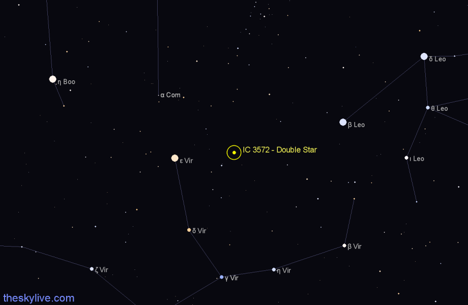 Finder chart IC 3572 - Double Star in Virgo star