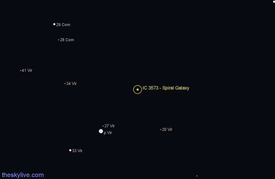 Finder chart IC 3573 - Spiral Galaxy in Virgo star