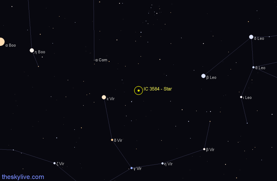 Finder chart IC 3584 - Star in Virgo star