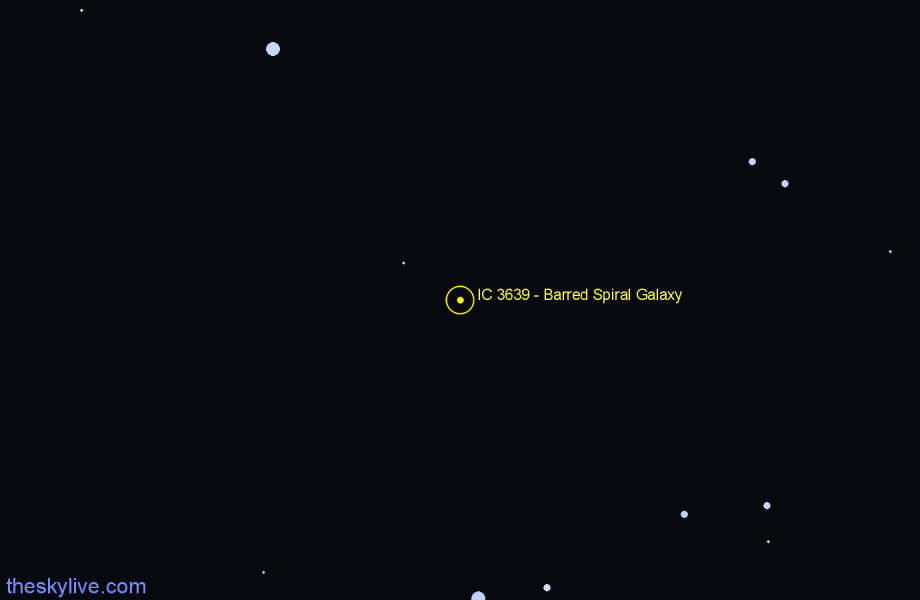 Finder chart IC 3639 - Barred Spiral Galaxy in Centaurus star