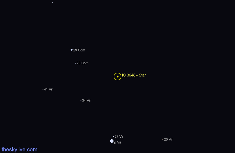Finder chart IC 3648 - Star in Virgo star