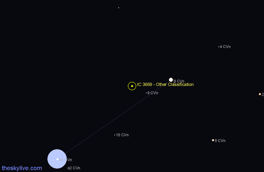 Finder chart IC 3669 - Other Classification in Canes Venatici star