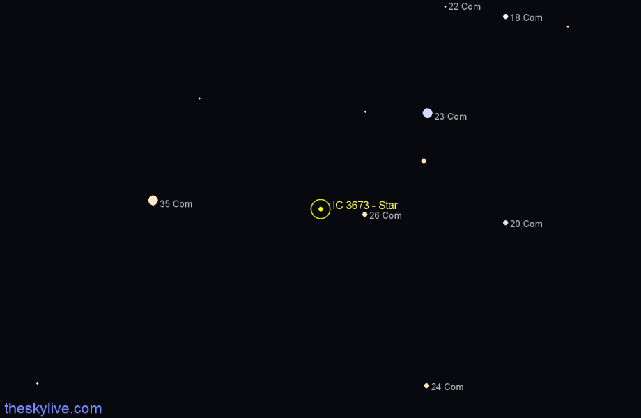 Finder chart IC 3673 - Star in Coma Berenices star