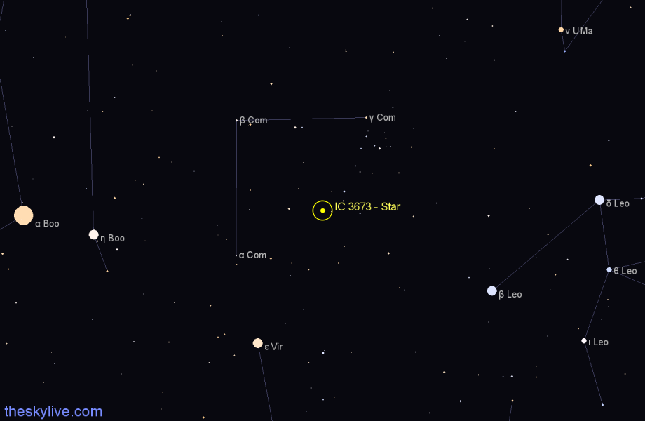 Finder chart IC 3673 - Star in Coma Berenices star