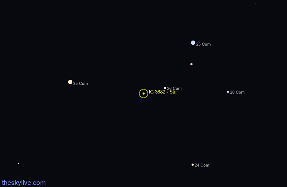 Finder chart IC 3682 - Star in Coma Berenices star