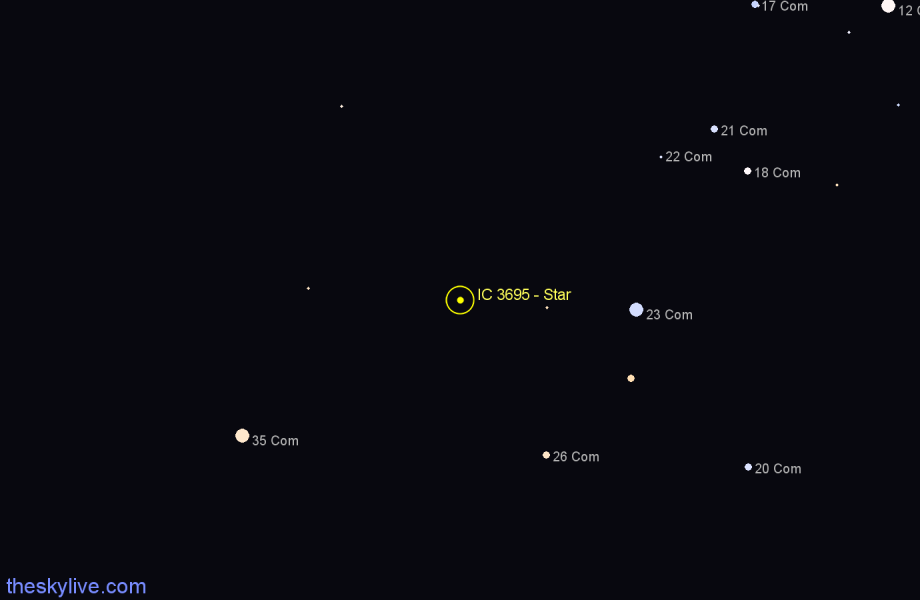 Finder chart IC 3695 - Star in Coma Berenices star