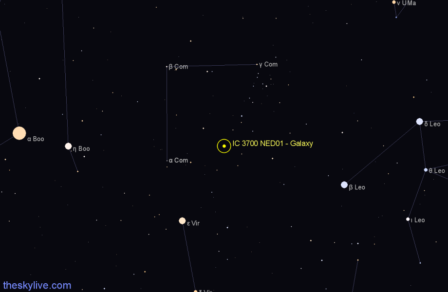 Finder chart IC 3700 NED01 - Galaxy in Coma Berenices star