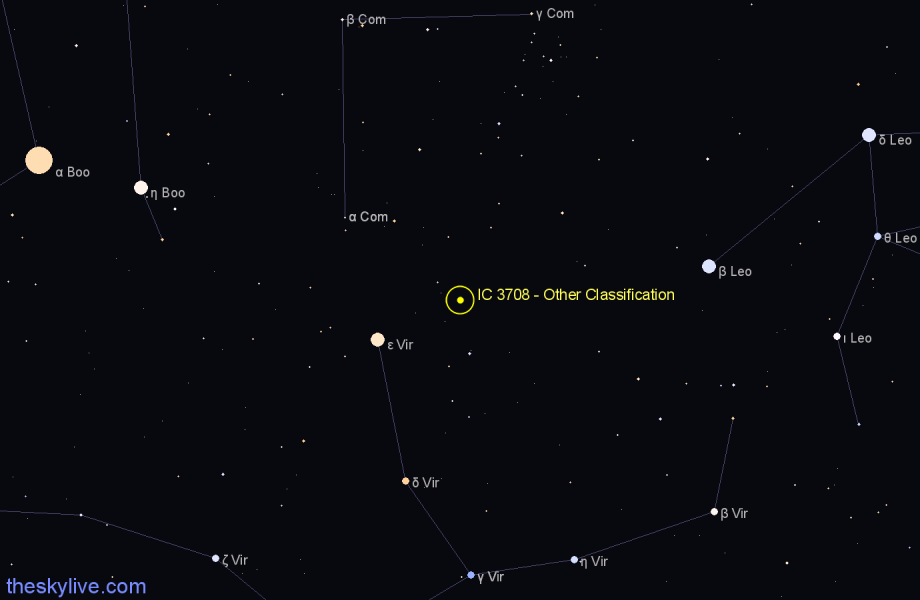 Finder chart IC 3708 - Other Classification in Virgo star