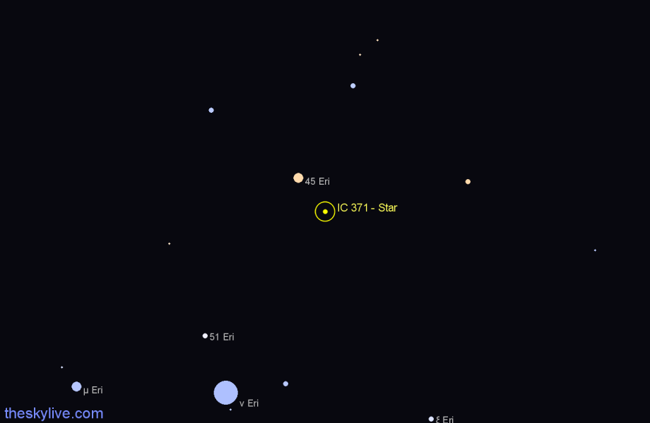 Finder chart IC 371 - Star in Eridanus star