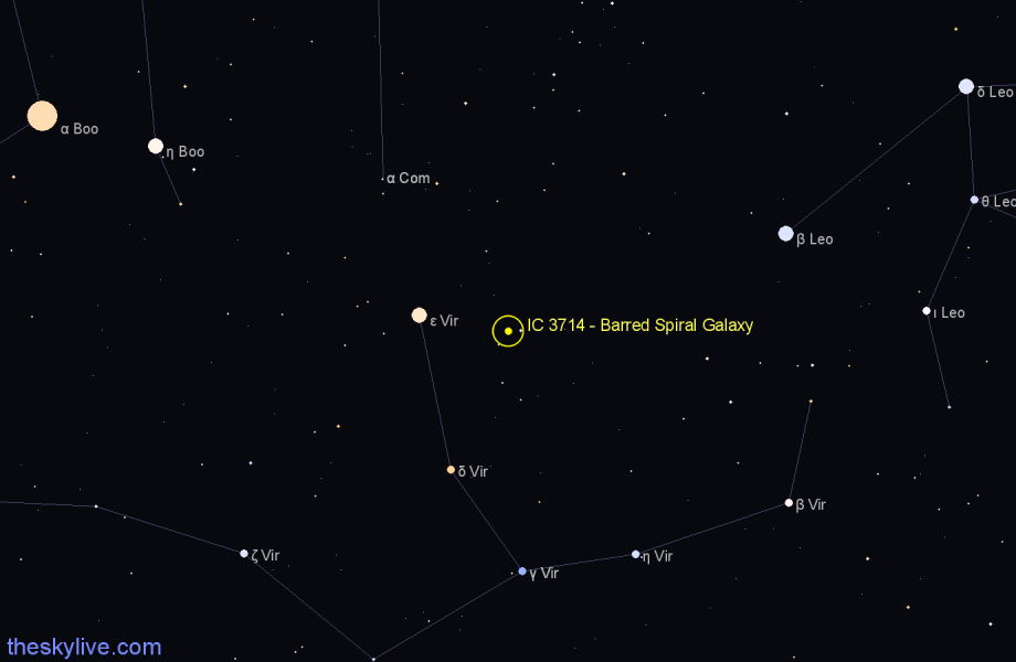 Finder chart IC 3714 - Barred Spiral Galaxy in Virgo star