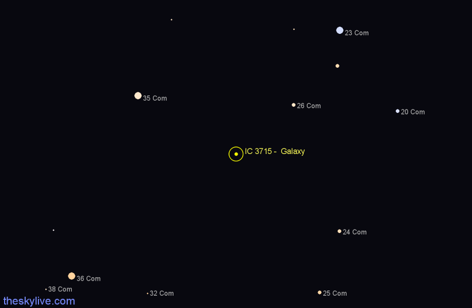 Finder chart IC 3715 -  Galaxy in Coma Berenices star