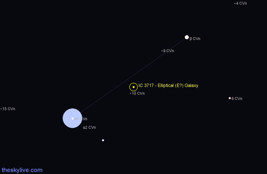 Finder chart IC 3717 - Elliptical (E?) Galaxy in Canes Venatici star