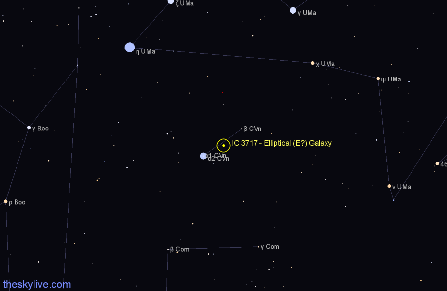 Finder chart IC 3717 - Elliptical (E?) Galaxy in Canes Venatici star