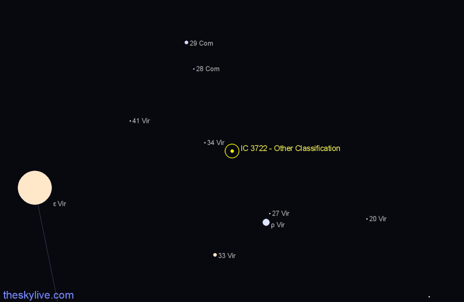 Finder chart IC 3722 - Other Classification in Virgo star