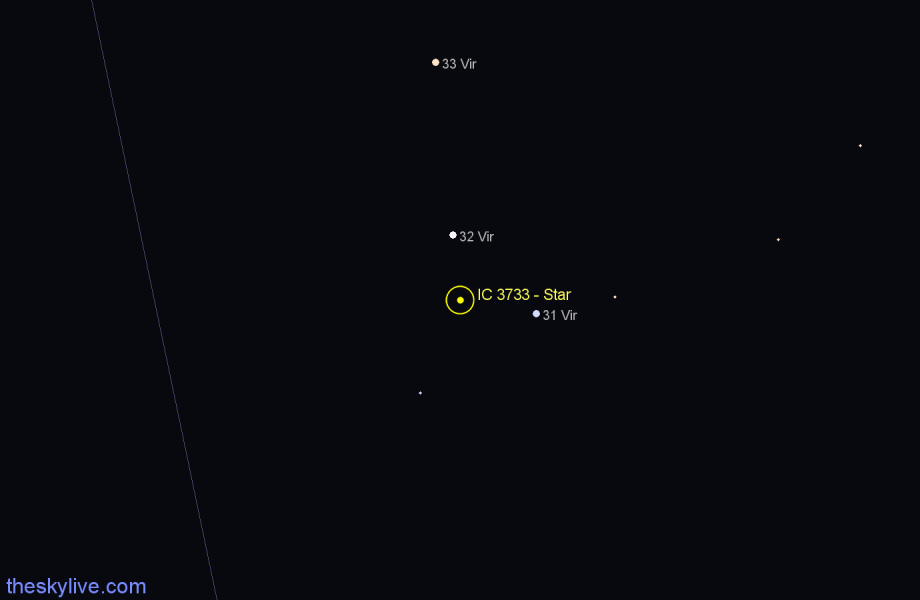 Finder chart IC 3733 - Star in Virgo star