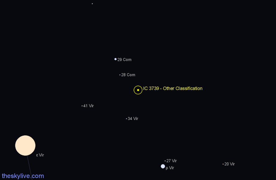 Finder chart IC 3739 - Other Classification in Virgo star