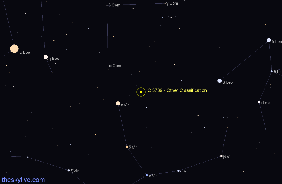 Finder chart IC 3739 - Other Classification in Virgo star