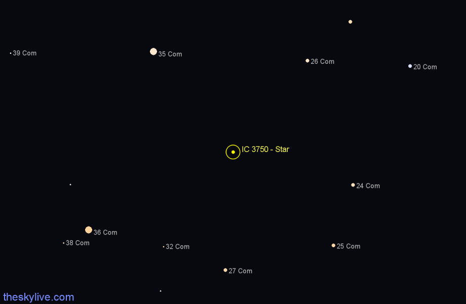 Finder chart IC 3750 - Star in Coma Berenices star