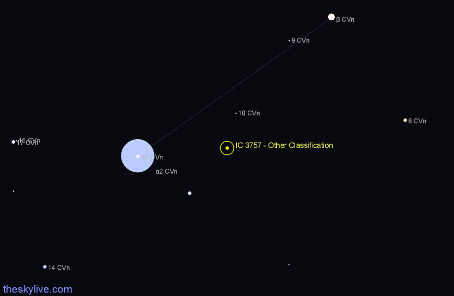 Finder chart IC 3757 - Other Classification in Canes Venatici star