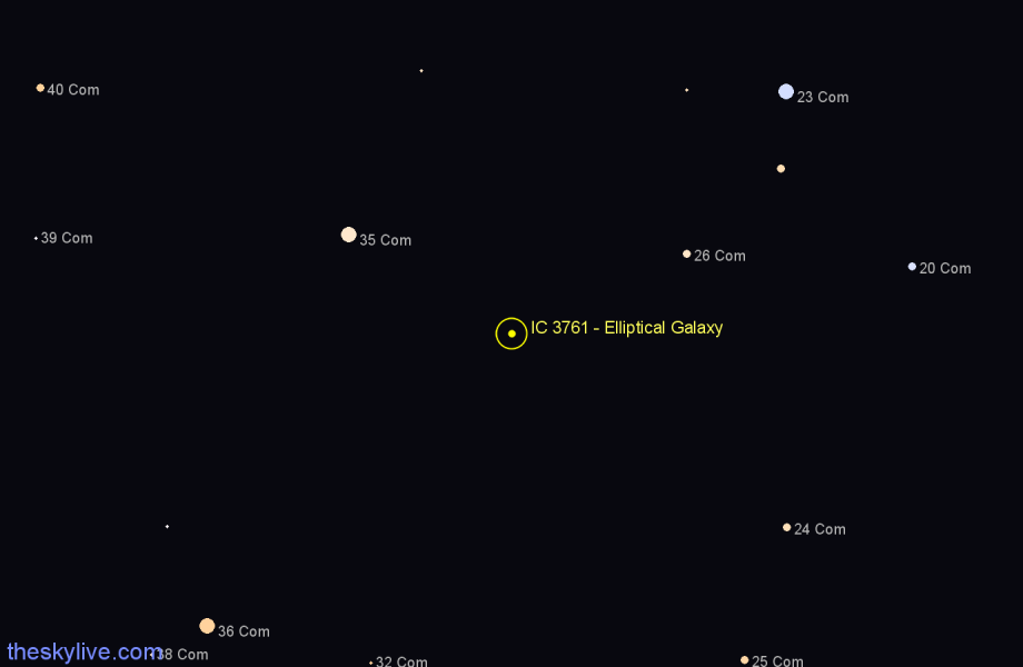 Finder chart IC 3761 - Elliptical Galaxy in Coma Berenices star