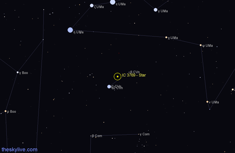 Finder chart IC 3769 - Star in Canes Venatici star