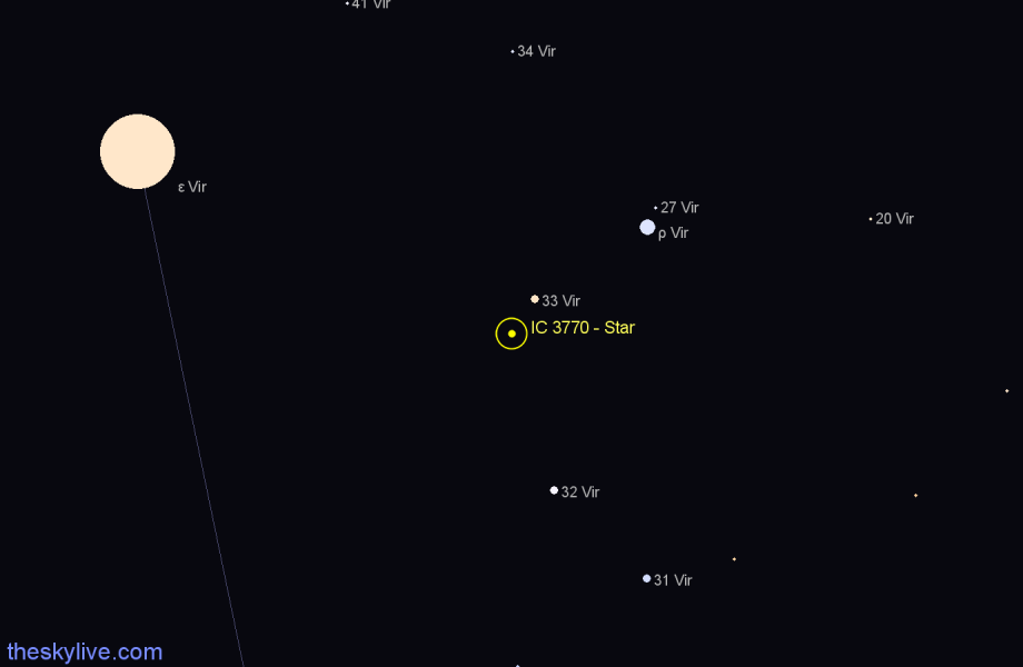 Finder chart IC 3770 - Star in Virgo star