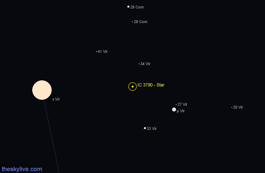 Finder chart IC 3790 - Star in Virgo star