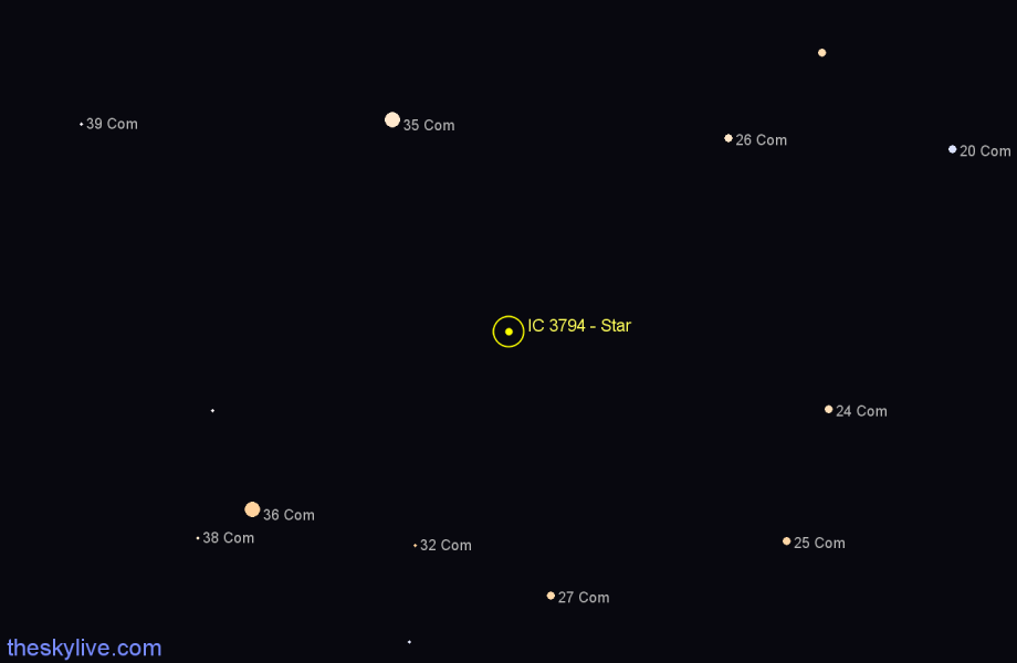 Finder chart IC 3794 - Star in Coma Berenices star