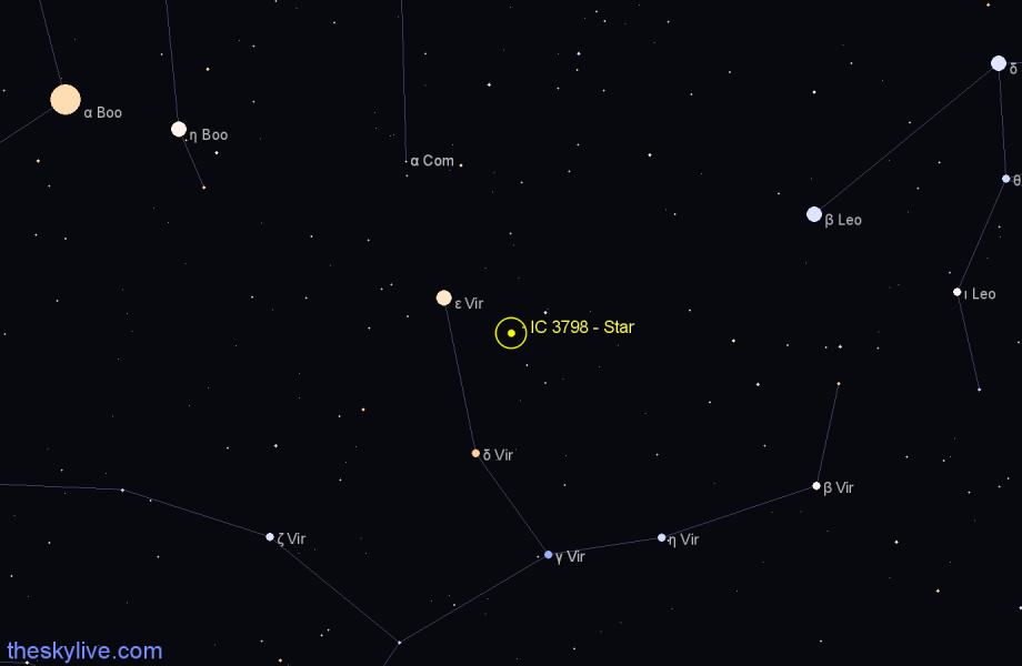 Finder chart IC 3798 - Star in Virgo star