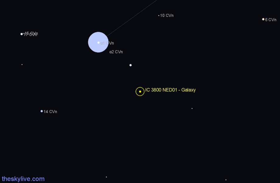 Finder chart IC 3800 NED01 - Galaxy in Canes Venatici star