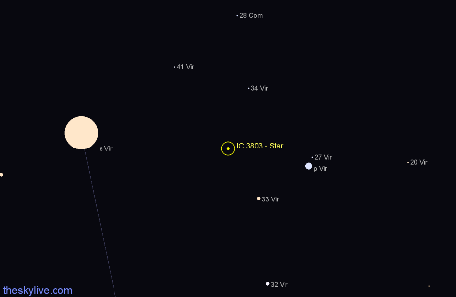 Finder chart IC 3803 - Star in Virgo star