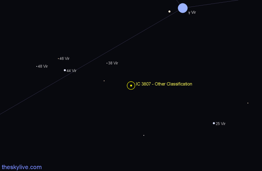 Finder chart IC 3807 - Other Classification in Virgo star