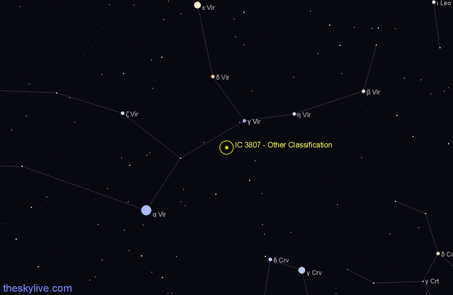 Finder chart IC 3807 - Other Classification in Virgo star