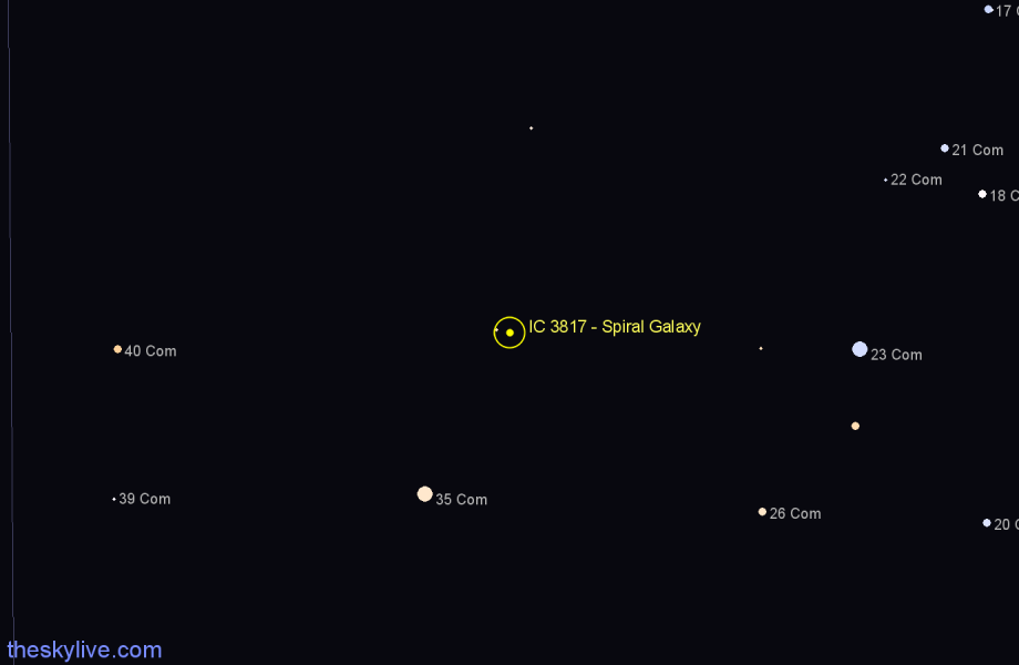 Finder chart IC 3817 - Spiral Galaxy in Coma Berenices star