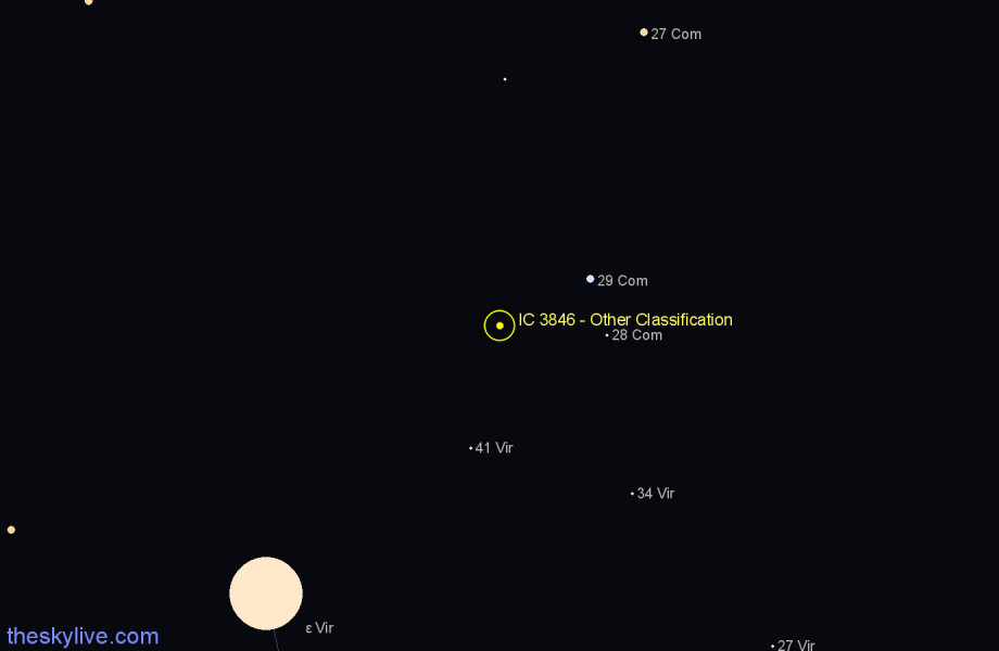 Finder chart IC 3846 - Other Classification in Coma Berenices star