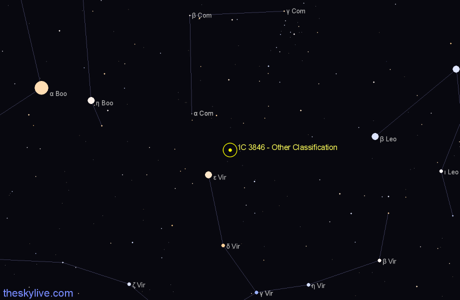 Finder chart IC 3846 - Other Classification in Coma Berenices star