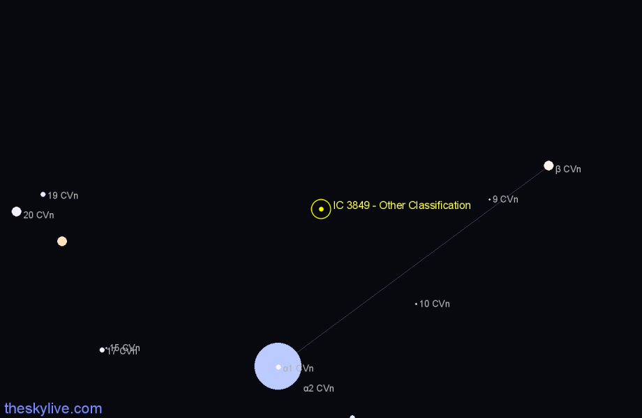 Finder chart IC 3849 - Other Classification in Canes Venatici star