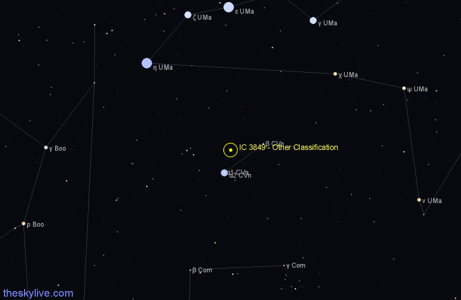 Finder chart IC 3849 - Other Classification in Canes Venatici star