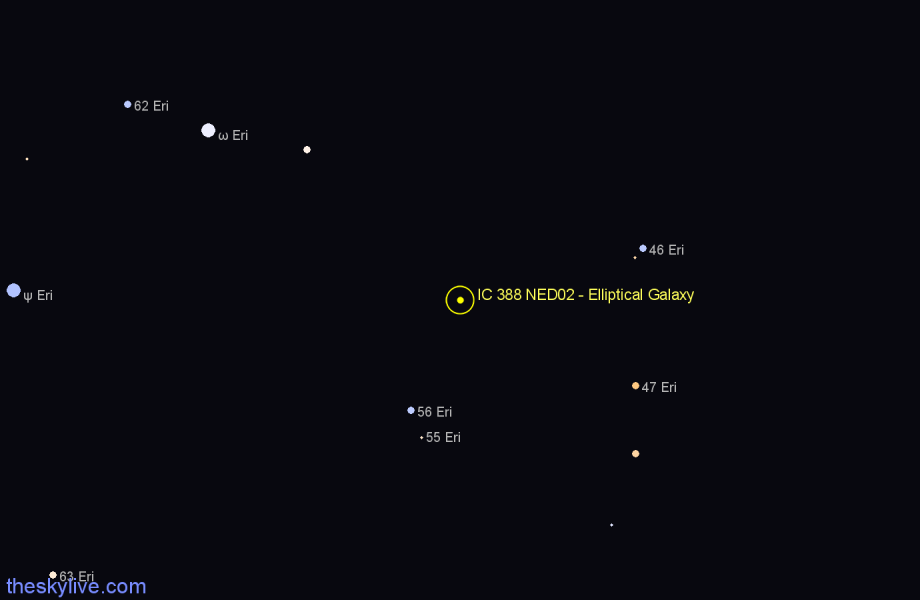 Finder chart IC 388 NED02 - Elliptical Galaxy in Eridanus star