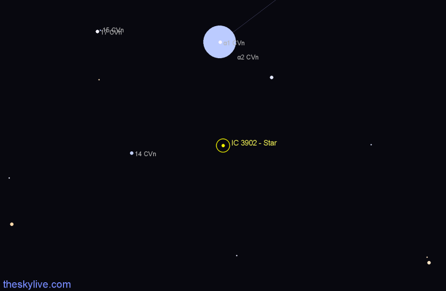 Finder chart IC 3902 - Star in Canes Venatici star