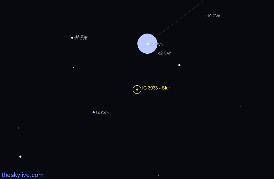 Finder chart IC 3933 - Star in Canes Venatici star