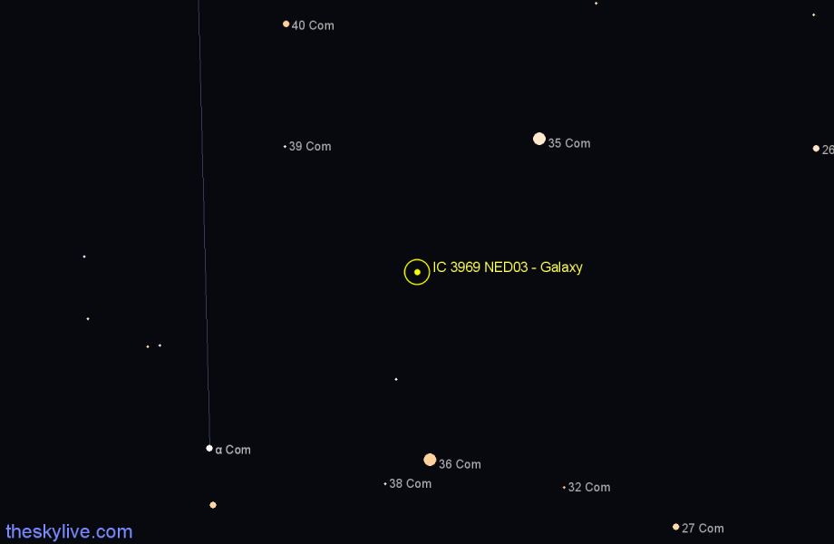 Finder chart IC 3969 NED03 - Galaxy in Coma Berenices star
