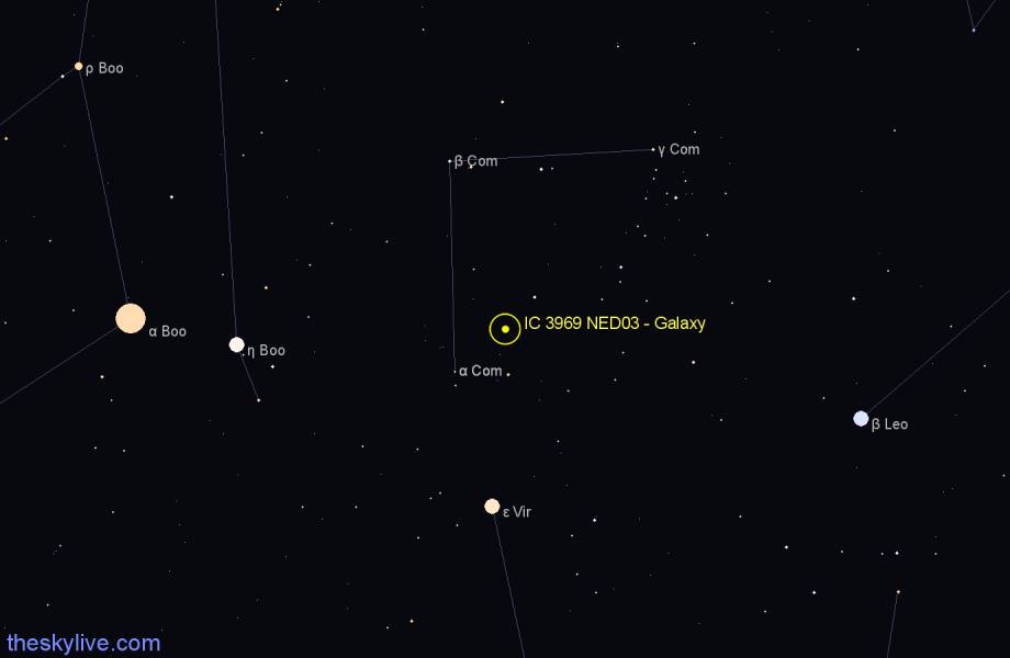 Finder chart IC 3969 NED03 - Galaxy in Coma Berenices star