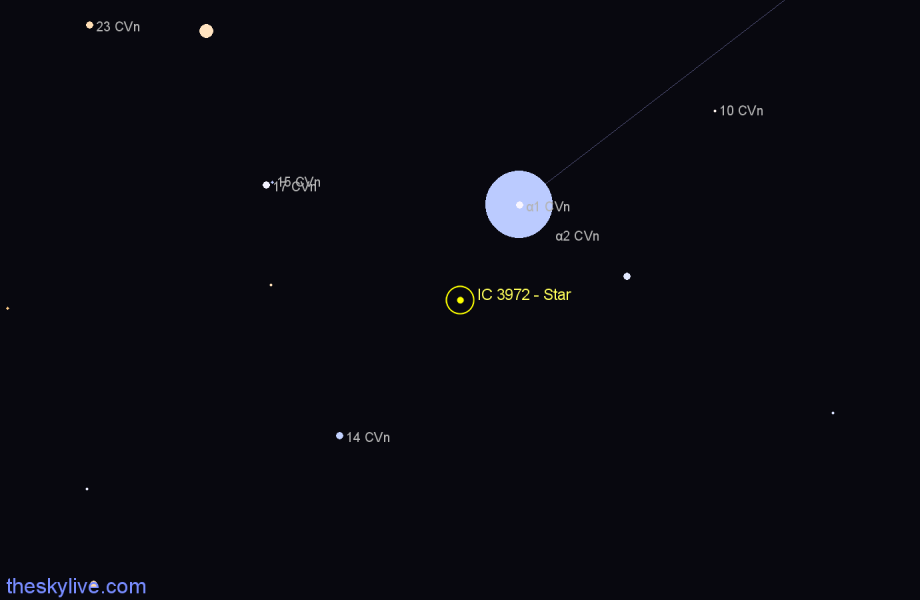 Finder chart IC 3972 - Star in Canes Venatici star