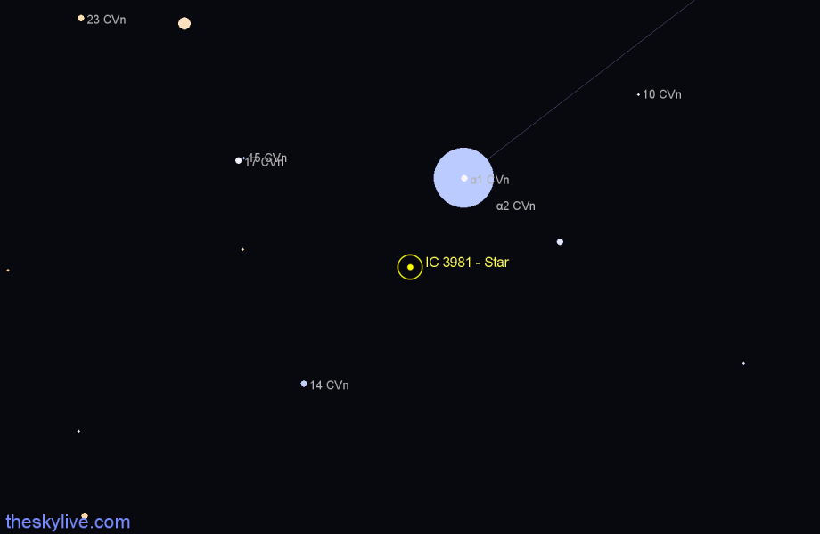 Finder chart IC 3981 - Star in Canes Venatici star