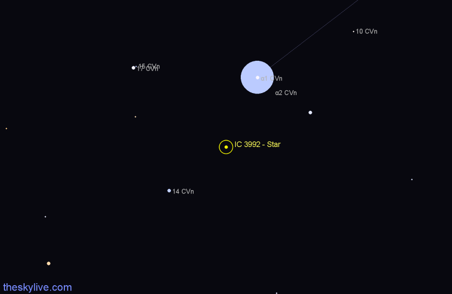 Finder chart IC 3992 - Star in Canes Venatici star