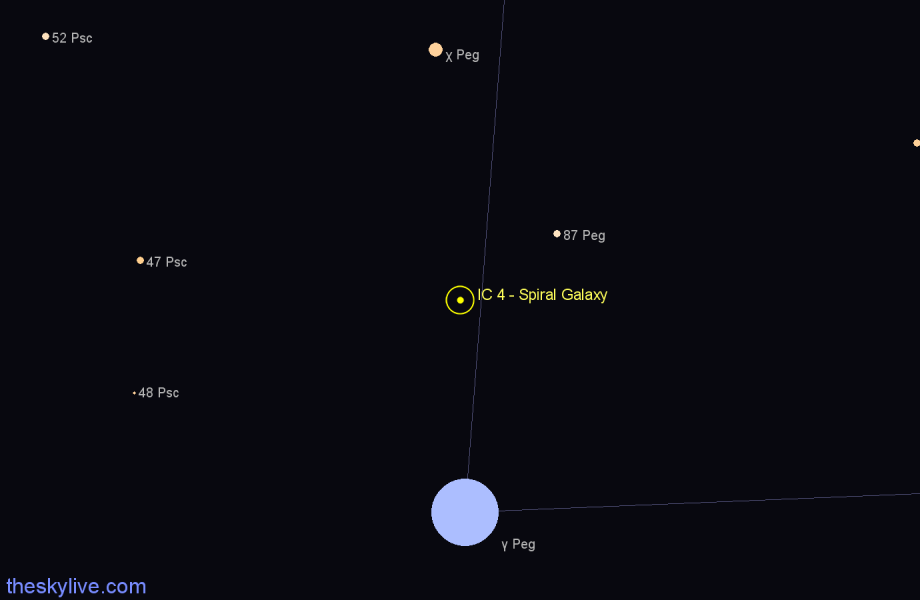 Finder chart IC 4 - Spiral Galaxy in Pegasus star