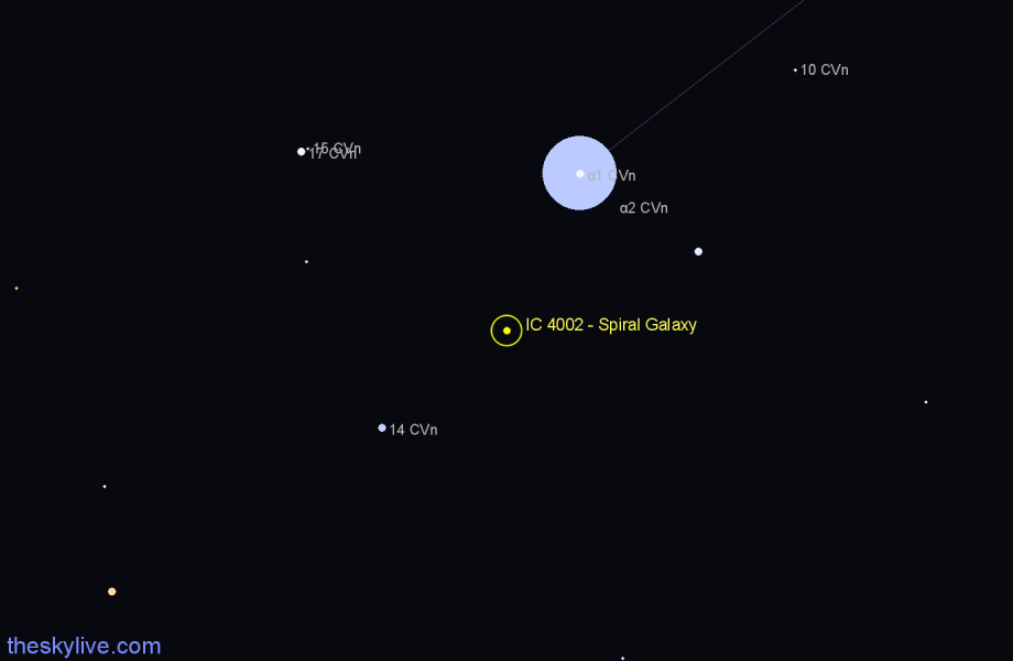 Finder chart IC 4002 - Spiral Galaxy in Canes Venatici star